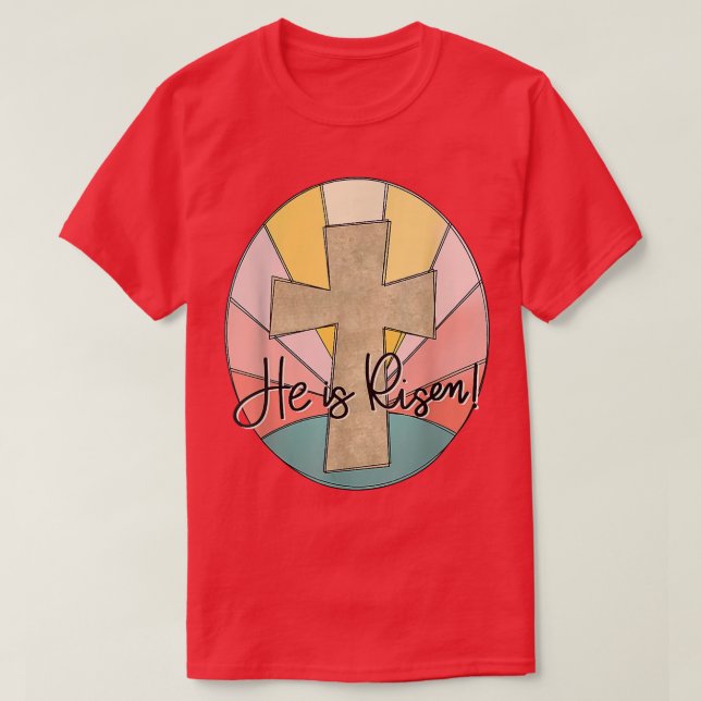 T-shirt Il est ressuscité Jésus Croix chrétien Jour de Pâq (Design devant)