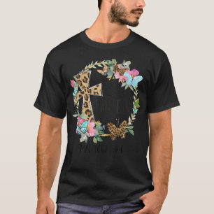 T-shirt Il est ressuscité Jésus Croix chrétienne Joyeux Fl