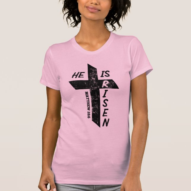 T-shirt Il Est Ressuscité La Bible De Pâques Verse Matthie (Devant)