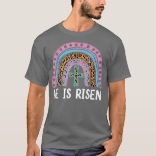 T-shirt Il est ressuscité Leopard Arc-en-ciel Christian Jé