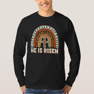 T-shirt Il est ressuscité Leopard Arc-en-ciel Christian Jé