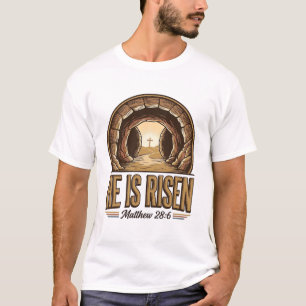 T-shirt Il est ressuscité Matthieu 28 6 Design chrétien vi