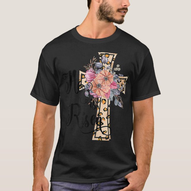 T-shirt Il est ressuscité mignon Jésus Ado chrétien Filles (Devant)