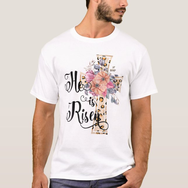T-shirt Il Est Ressuscité Mignonne Ado Chrétien Filles Mam (Devant)