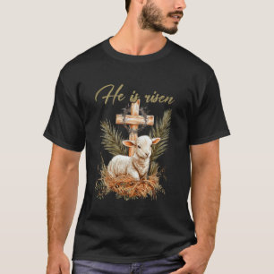 T-shirt Il Est Ressuscité Mouton Agneau Croix Jésus Chréti