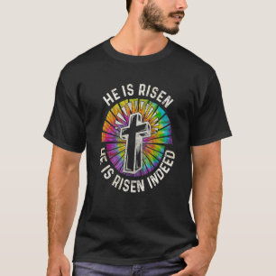 T-shirt Il Est Ressuscité Pâques Jésus Croix Chrétienne Ti