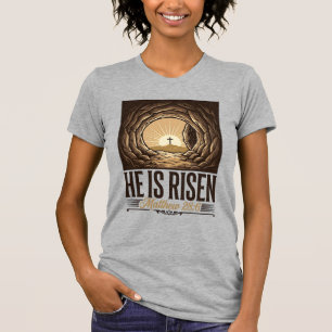 T-shirt Il Est Ressuscité Pâques Tombeau Croix Vintage Chr