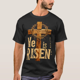 T-shirt Il est ressuscité rétro vintage croix joyeuses pâq
