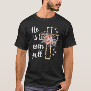 T-shirt Il est ressuscité Ya'll Cheetah Croix foi chrétien