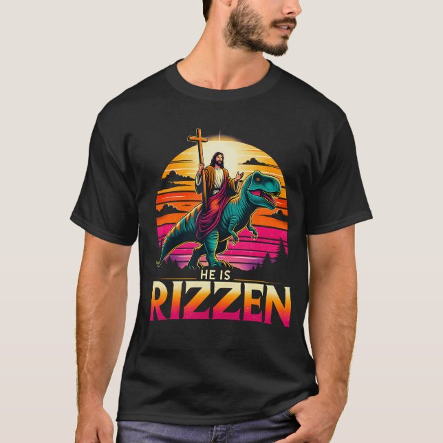 T-shirt Il Est Rizzen Christian Est Rizzen Christian Jesus (Devant)