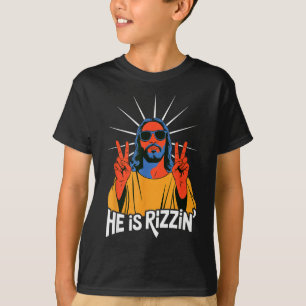T-shirt Il est Rizzin drôle Jésus Meme Humour chrétien Riz
