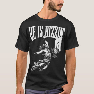 T-shirt Il Est Rizzin Funny Jesus Basketball Mème