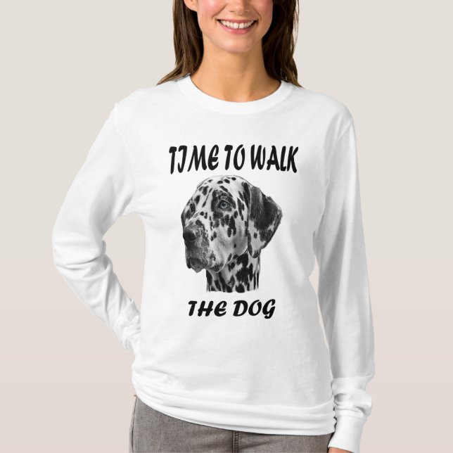 T-shirt Il est temps de marcher le chien (Devant)
