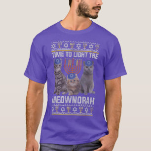 T-shirt Il Est Temps D'Éclairer Le Meownorah Chat Menorah 