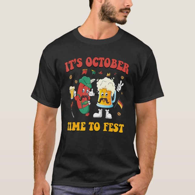 T-shirt Il est temps octobre de fêter la bière de protesta (Devant)