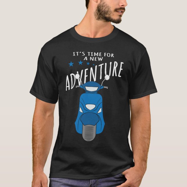 T-shirt Il est temps pour une nouvelle aventure Motorcycle (Devant)