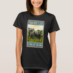 T-shirt Il était une fois un homme Race de vache Noir