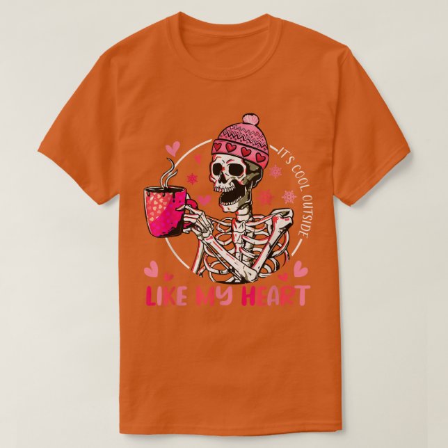 T-shirt Il fait froid dehors comme mon coeur café amour Va (Design devant)