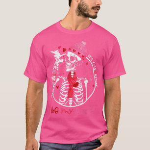 T-shirt Il fait froid dehors Comme mon coeur Skeletons Caf