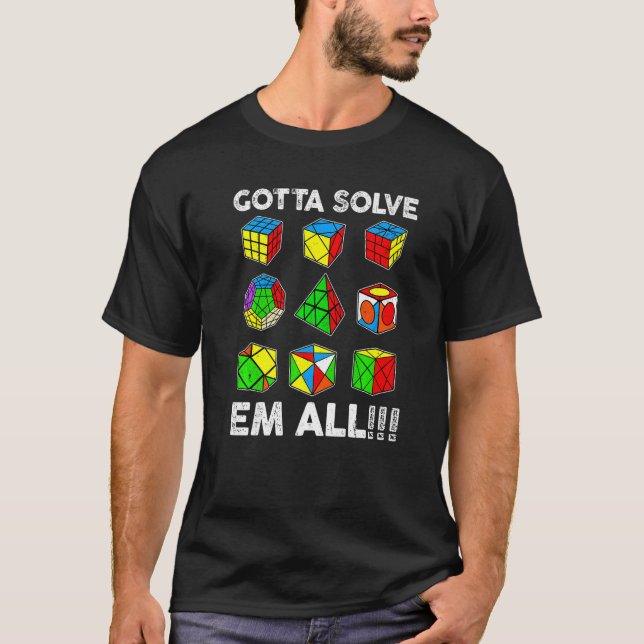 T-shirt Il Faut Résoudre Em Tous Vitesse Cubing Compétitiv (Devant)