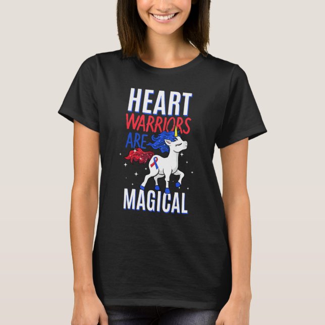 T-shirt Il Guerrier Magique Unicorne Rouge Et Bleu Grand V (Devant)