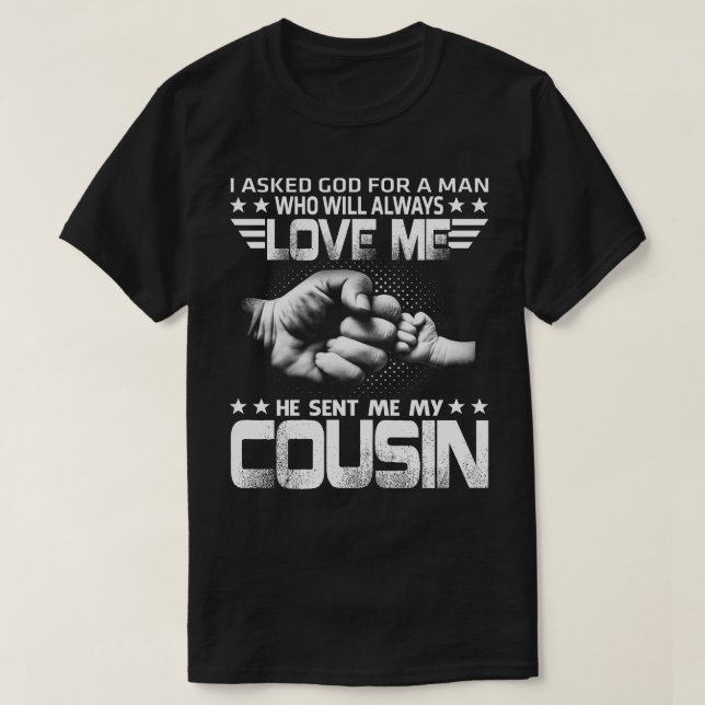 T-shirt il m'a envoyé mon cousin (Design devant)