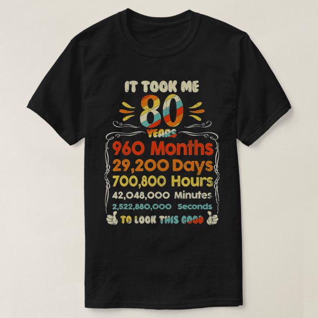 T-shirt Il M'A Fallu 80 Ans Pour Regarder Ce Bon 80ème Bir (Design devant)