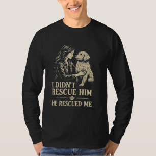 T-shirt Il m'a sauvée Chien de sauvetage mignon Femme Adop