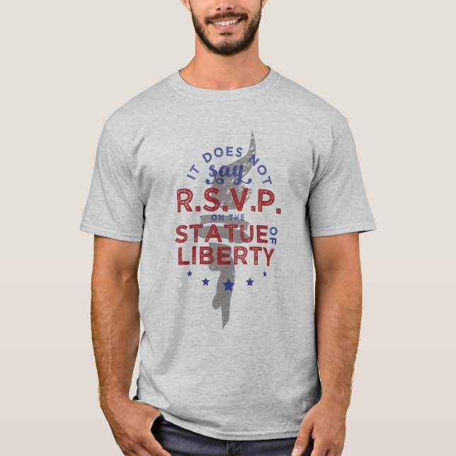 T-shirt Il n'indique pas RSVP sur la statue de la liberté (Devant)