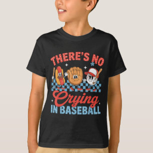 T-shirt Il n'y a pas de larmes au baseball jour de jeu drô