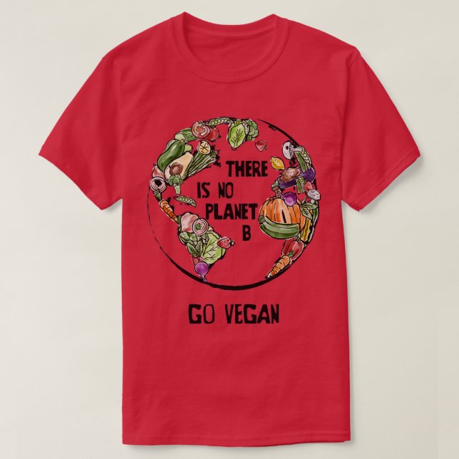 T-shirt Il n'y a pas de planète B Go Vegan (Design devant)