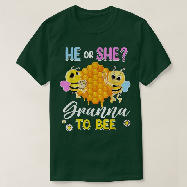 T-shirt Il Ou Elle Granna À Être Un Baby shower De Révélat (Design devant)