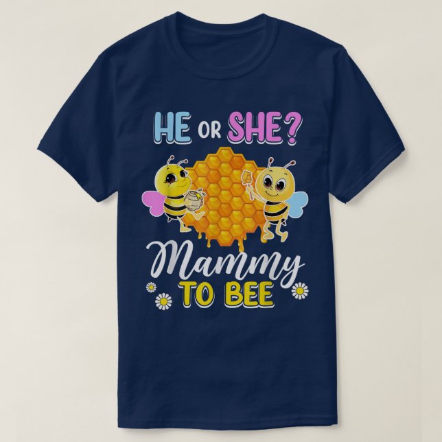 T-shirt Il Ou Elle Mammy À Être Sexe Révéler Baby shower P (Design devant)