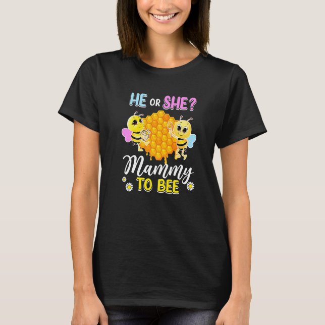 T-shirt Il Ou Elle Mammy À Être Sexe Révéler Baby shower P (Devant)