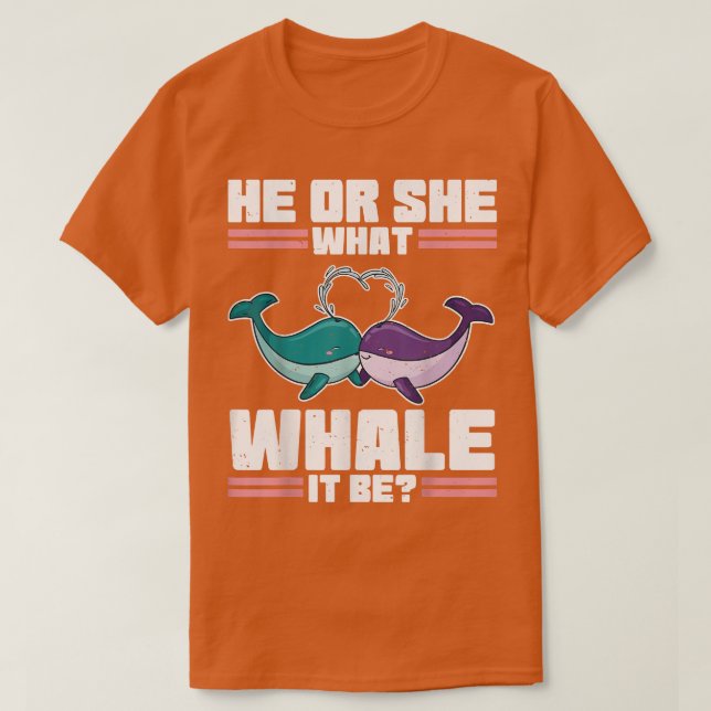 T-shirt Il Ou Elle Révèle Le Genre Baleine Baby shower Pun (Design devant)