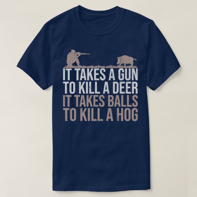 T-shirt Il Prend Des Balls Drôle Chasse De Cochon Cochon C (Design devant)