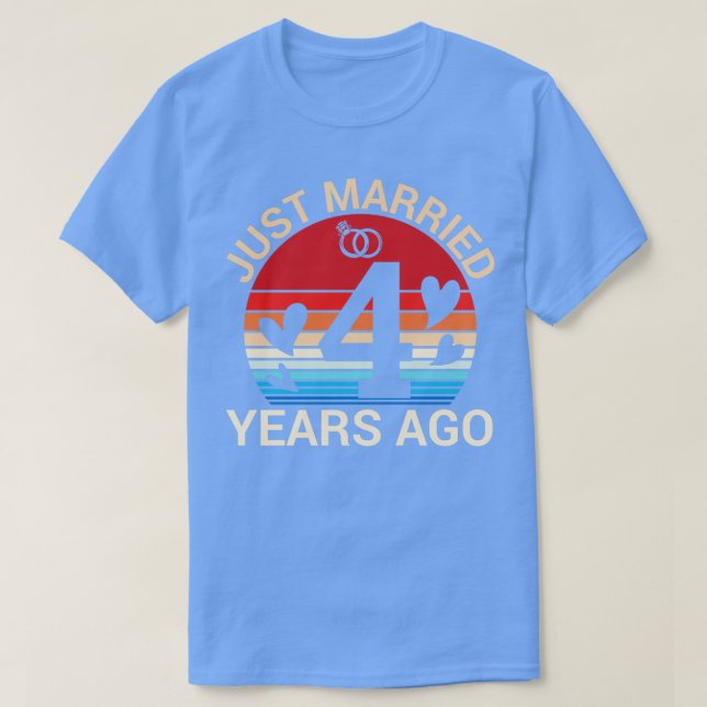 T-shirt Il Y A 4 Ans, Femme Mariée Annivers (Design devant)