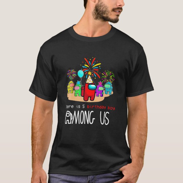 T-shirt Il Y A Cinq Enfants D'Anniversaire Parmi Nous 5E P (Devant)