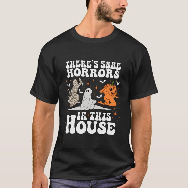 T-shirt Il Y A Des Horreurs Dans Cette Maison Citrouille F (Devant)