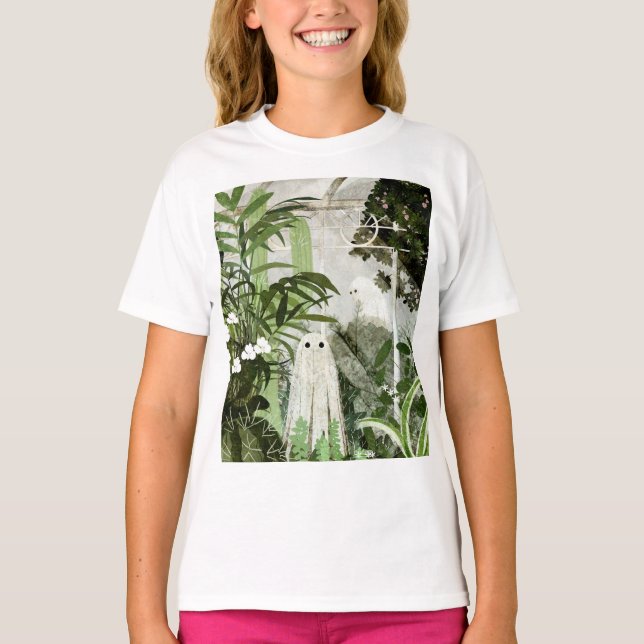 T-shirt Il y a encore un fantôme dans la serre... (Devant)