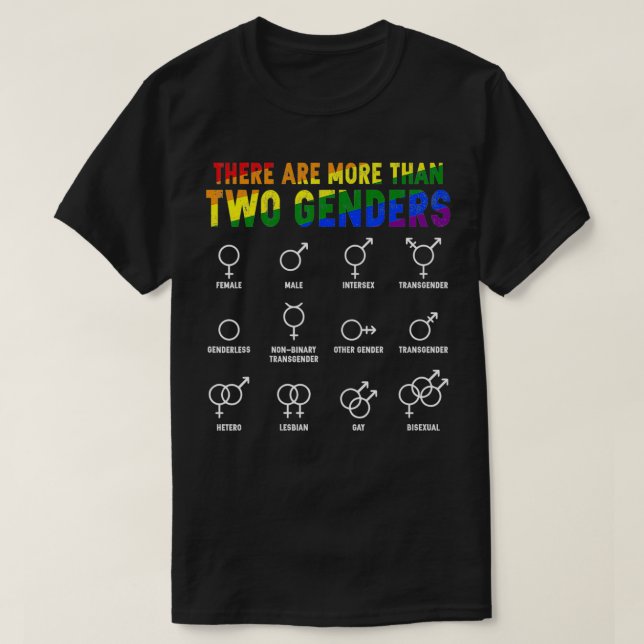 T-shirt Il Y A Plus De Deux Hommes Rainbow LGBTQ Prid (Design devant)