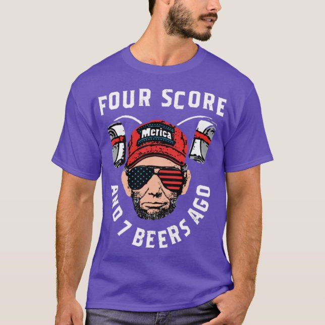 T-shirt Il y a quatre points et 7 bières (Devant)