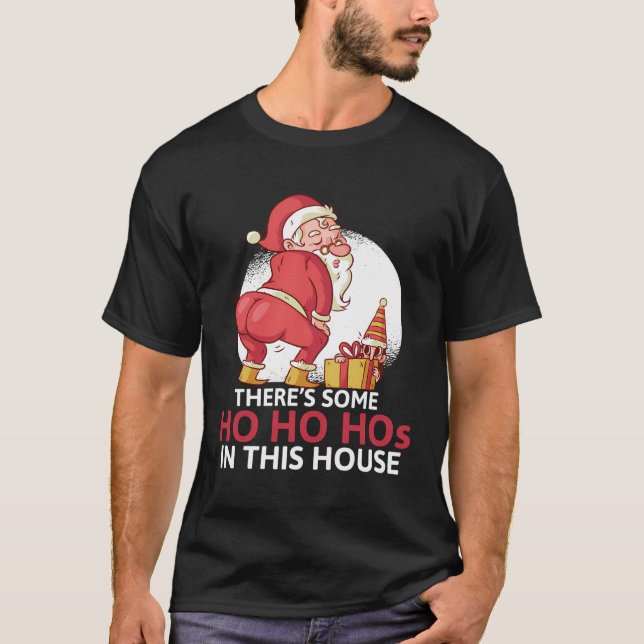 T-shirt Il Y A Un Ho Ho Ho Dans Cette Maison Noël Sa (Devant)