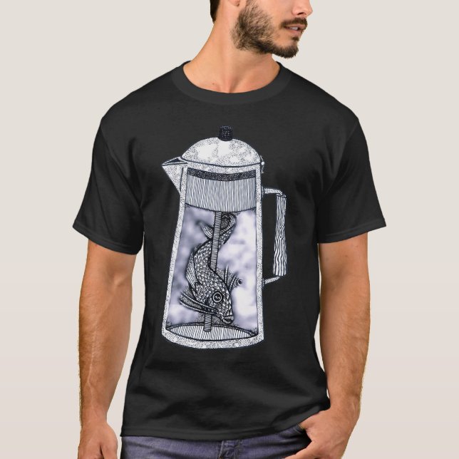 T-shirt Il y avait un poisson dans la cafetière (Devant)