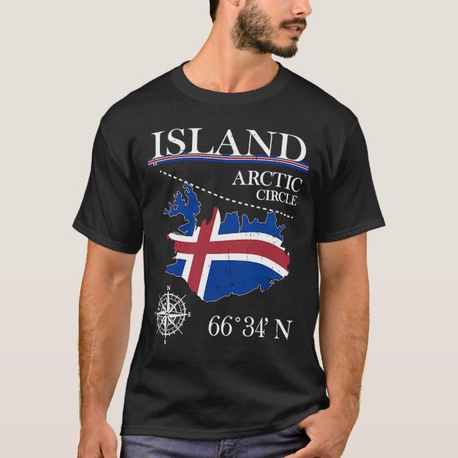 T-shirt Île Arctic Circle Polaire Nord Islande Islande Isl (Devant)