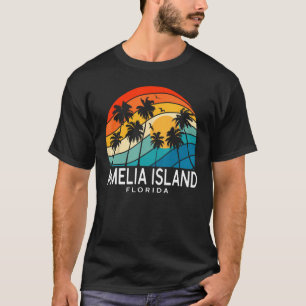 T-shirt Île d'Amélie Floride Palmier Plage Tropicale Souve
