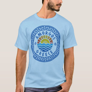T-shirt Ile d'Amorgos, Grèce - Bleu clair