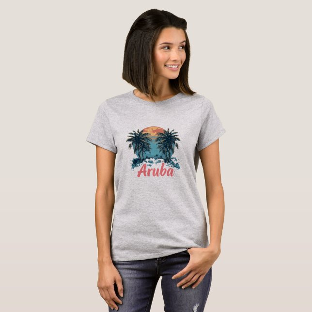 T-shirt Ile d'Aruba (Version 2) - T-T de base pour femmes (Devant entier)