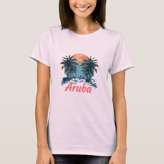 T-shirt Ile d'Aruba (Version 2) - T-T de base pour femmes (Devant)