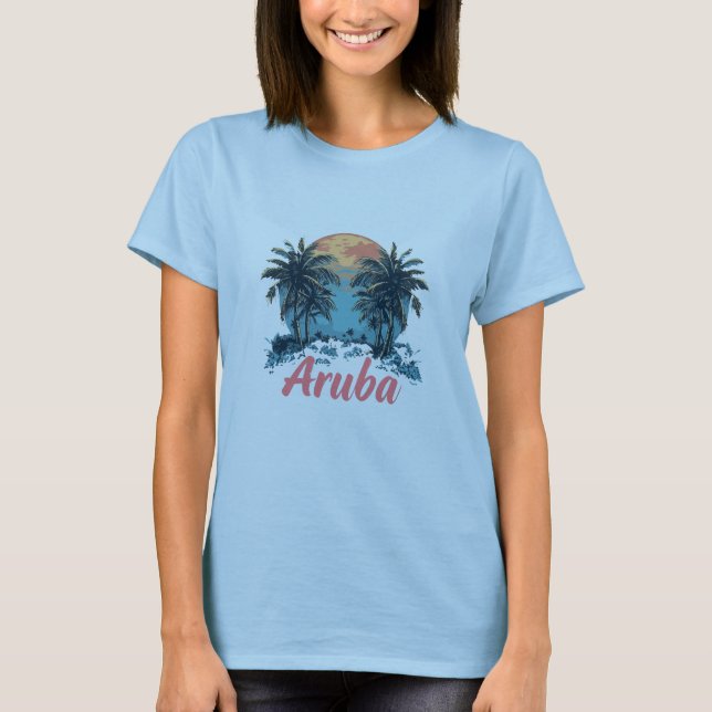 T-shirt Ile d'Aruba (Version 2) - T-T de base pour femmes (Devant)